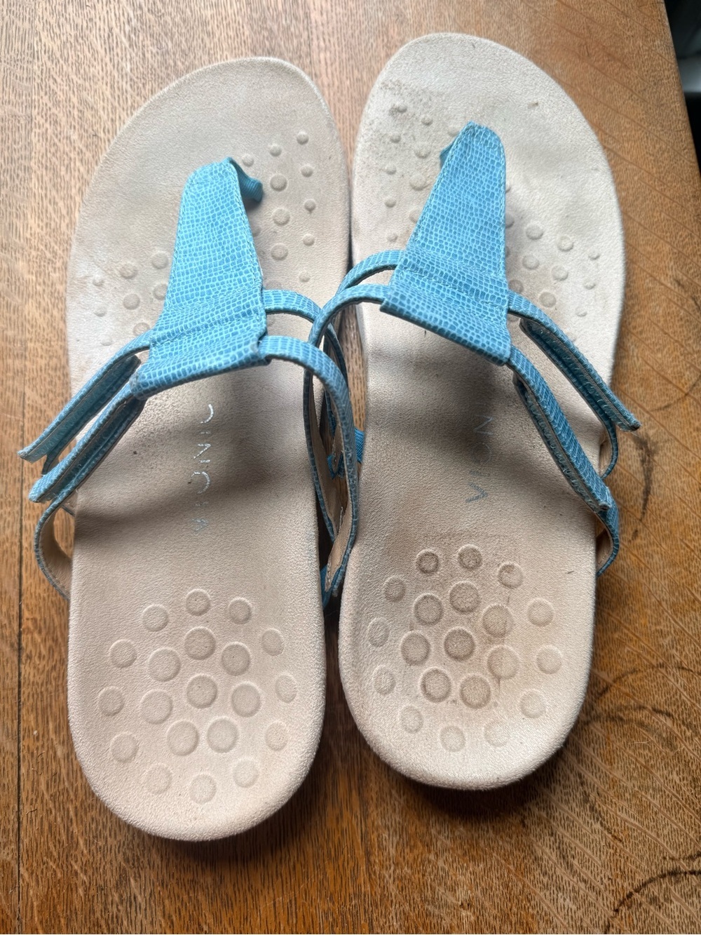 Vionic Blue Strap Toe-Post Sandals - Picture 2 of 3